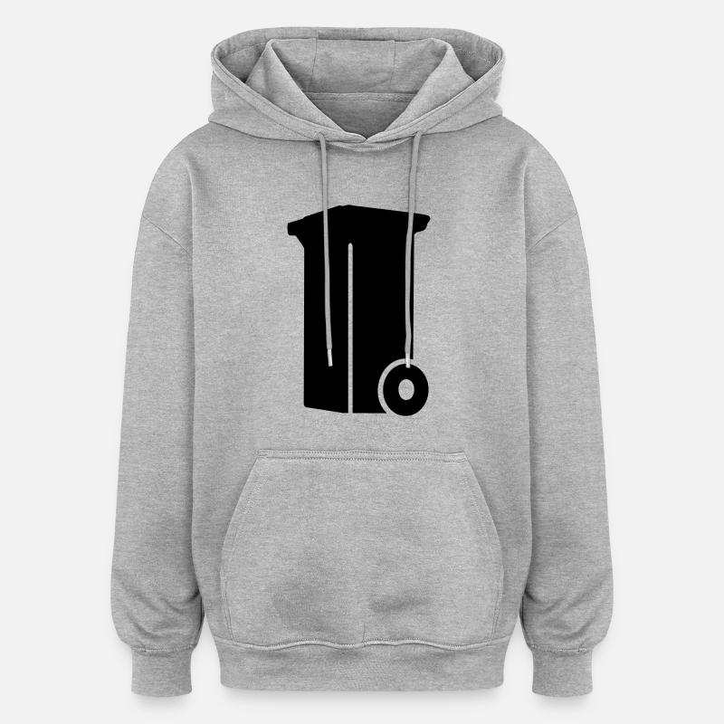 Trash bin - Oversized Unisex Hoodie - heather grey