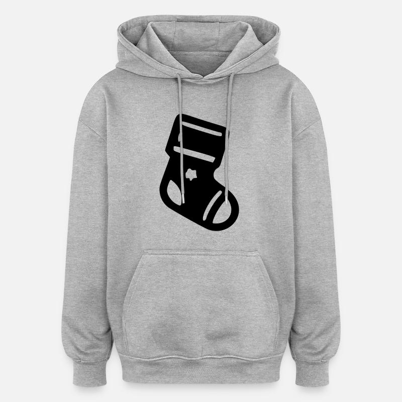 Chaussette Noël - Sweat à capuche oversize unisexe - gris chiné