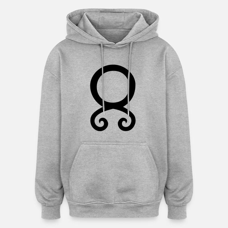 Croix de troll - Sweat à capuche oversize unisexe - gris chiné