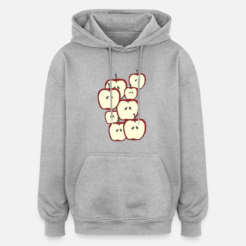 Äpfel Zeit - Oversized Unisex Hoodie - Grau meliert