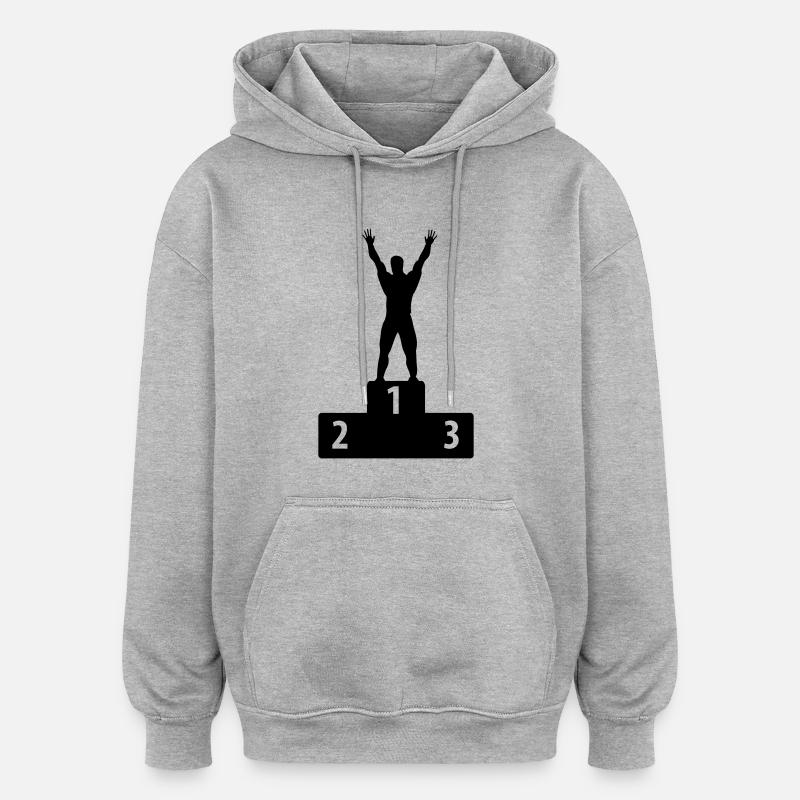 Number One - Sweat à capuche oversize unisexe - gris chiné