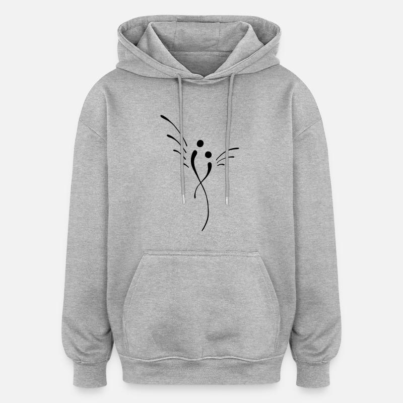 engel, - Oversized Unisex Hoodie - Grau meliert