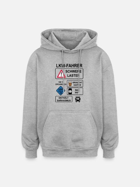 LKW Fahrer - Oversized Unisex Hoodie - Grau meliert