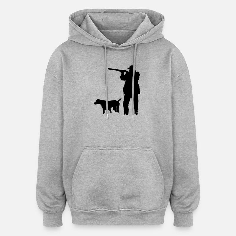 chasseur - Sweat à capuche oversize unisexe - gris chiné