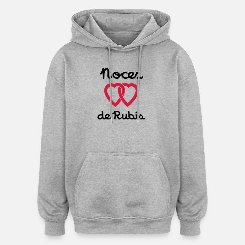 Noces de Rubis - Sweat à capuche oversize unisexe - gris chiné