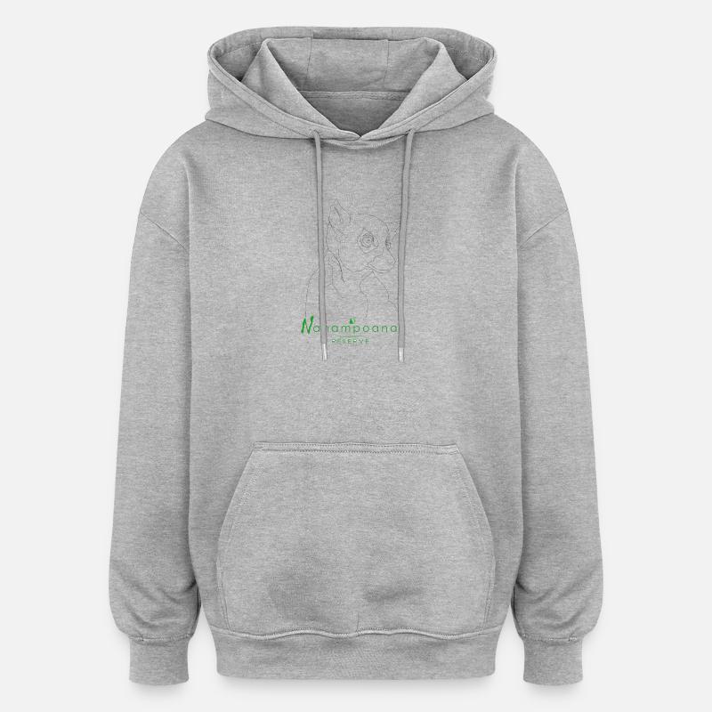maki - Sweat à capuche oversize unisexe - gris chiné