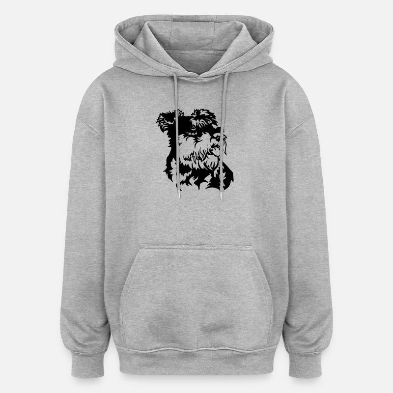 Tête de Schnauzer miniature - Sweat à capuche oversize unisexe - gris chiné