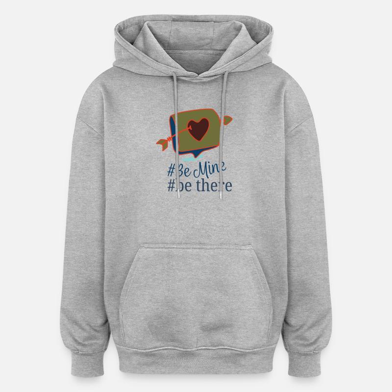 Saint-Valentin - Sweat à capuche oversize unisexe - gris chiné