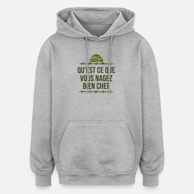 la septième compagnie, la 7ème compagnie - Sweat à capuche oversize unisexe - gris chiné
