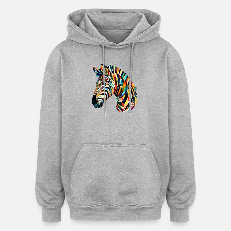 Zebra - Oversized Unisex Hoodie - Grau meliert