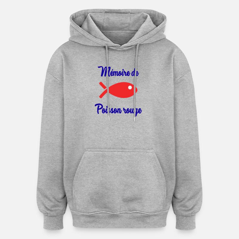 MEMOIRE DE POISSON ROUGE - Sweat à capuche oversize unisexe - gris chiné