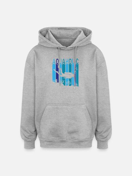 Aquaholic - Oversized Unisex Hoodie - Grau meliert