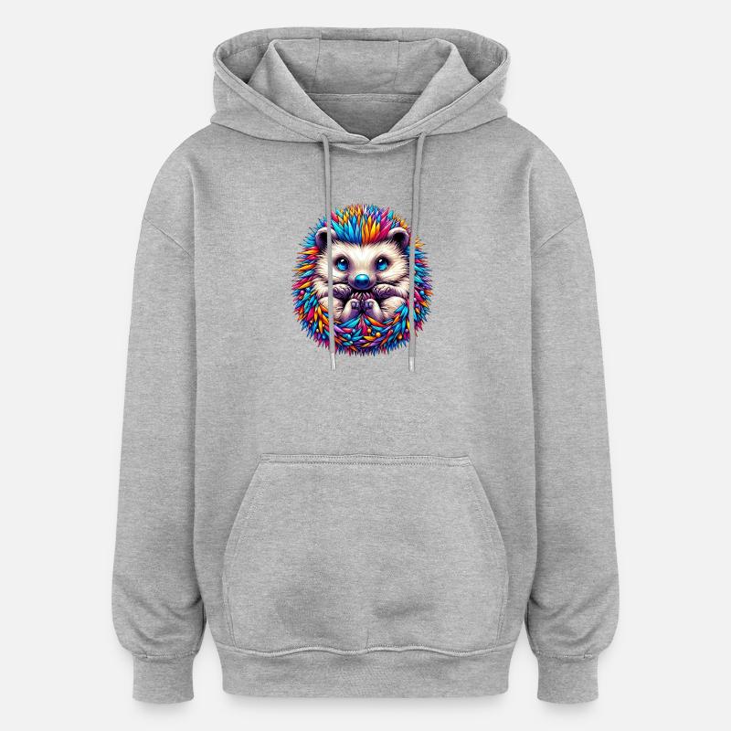 Igel - Oversized Unisex Hoodie - Grau meliert