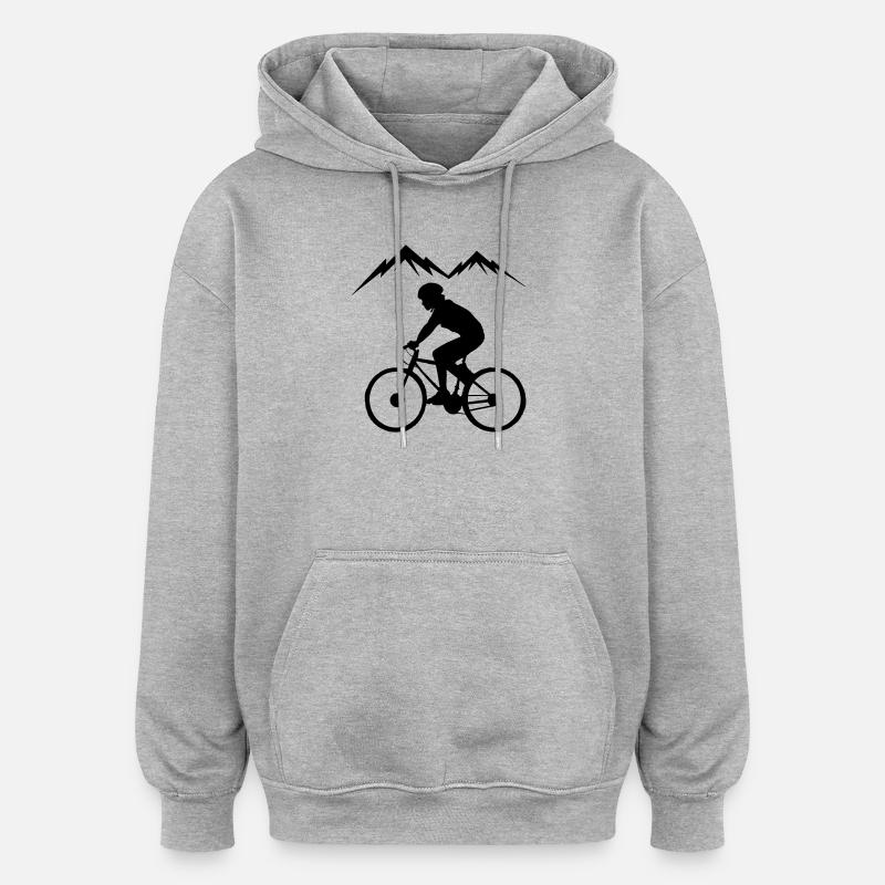 Biker-Berge Hintergrund - Oversized Unisex Hoodie - Grau meliert