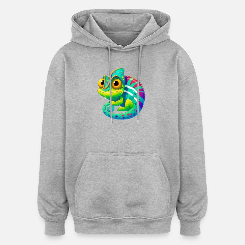 Caméléon - Sweat à capuche oversize unisexe - gris chiné