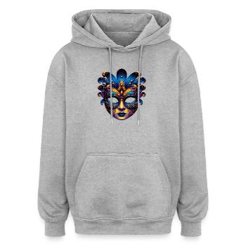 Venice Carnival Mask - Oversized Unisex Hoodie - heather grey - Front - Noah (186cm)