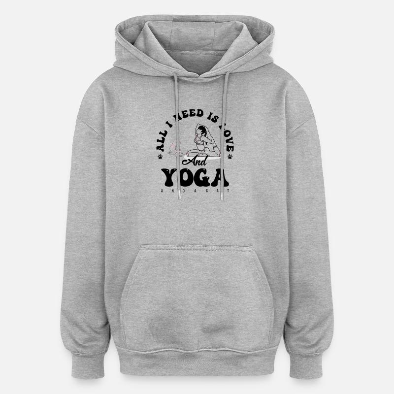 Mitternachts-Nickerchen-Silhouette - Oversized Unisex Hoodie - Grau meliert