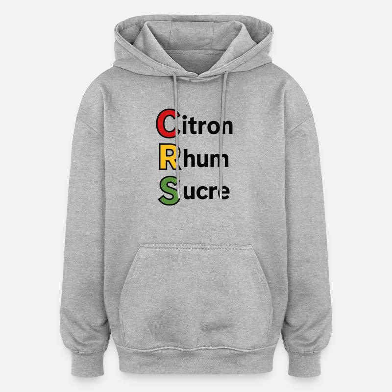 Zitrone, Rum, Zucker - Oversized Unisex Hoodie - Grau meliert