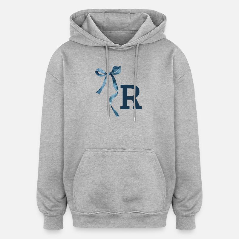 Monogramm r Geschenkidee - Oversized Unisex Hoodie - Grau meliert