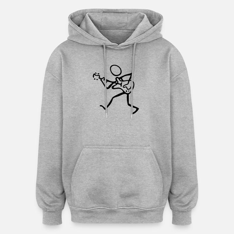 guitariste - Sweat à capuche oversize unisexe - gris chiné