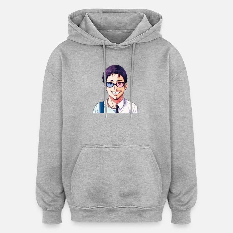 BOY MET GIRL - nice people - Sweat à capuche oversize unisexe - gris chiné