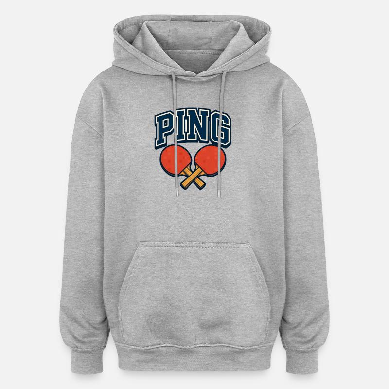 Ping Pong - Tennis de Table - Sweat à capuche oversize unisexe - gris chiné