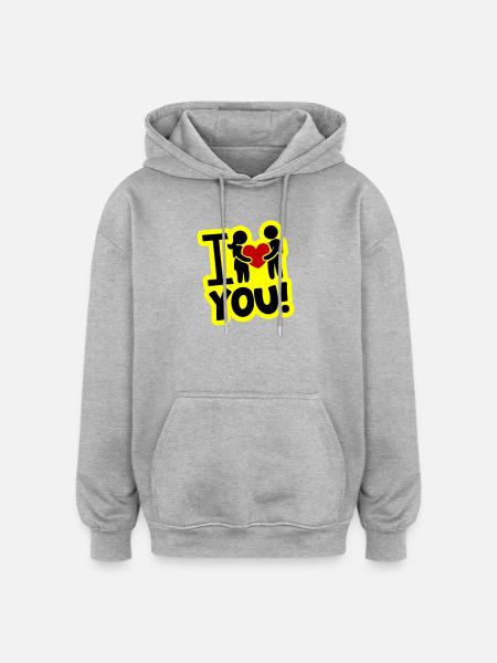 Ich Liebe Dich Liebesbeweis - Oversized Unisex Hoodie - Grau meliert