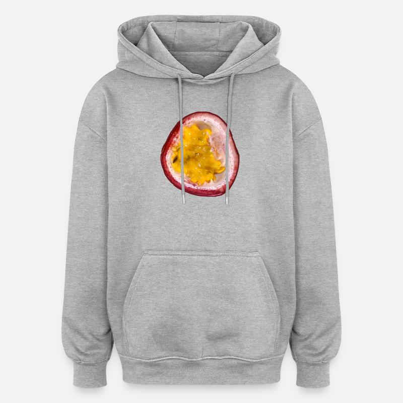 Fruit de la passion - Sweat à capuche oversize unisexe - gris chiné