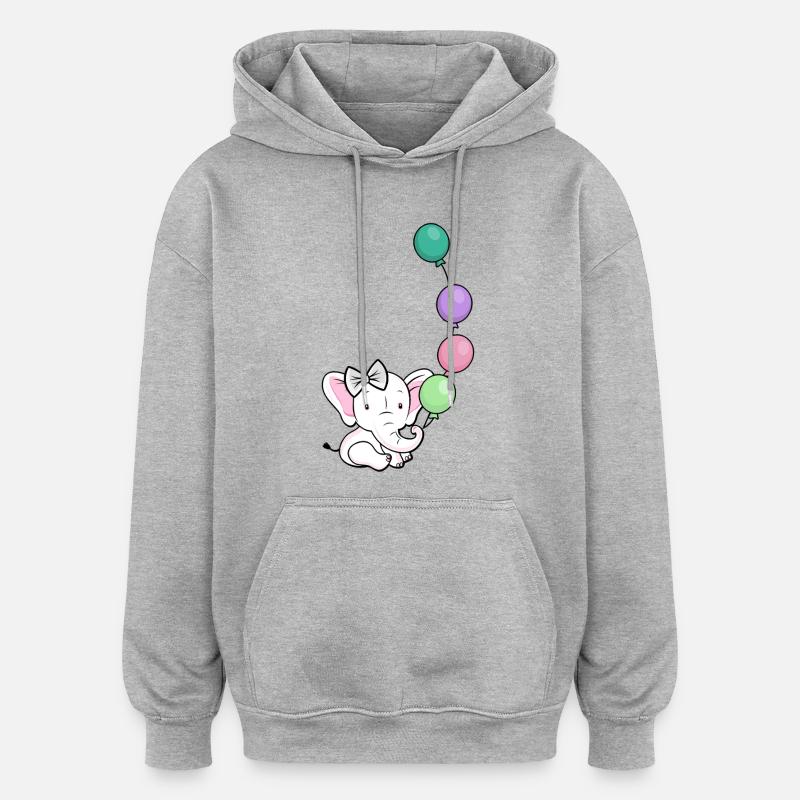 Éléphant ballon avec arc - Sweat à capuche oversize unisexe - gris chiné