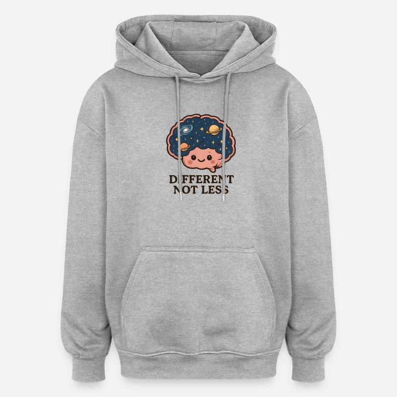 Different, no less brain art - Oversized Unisex Hoodie - heather grey