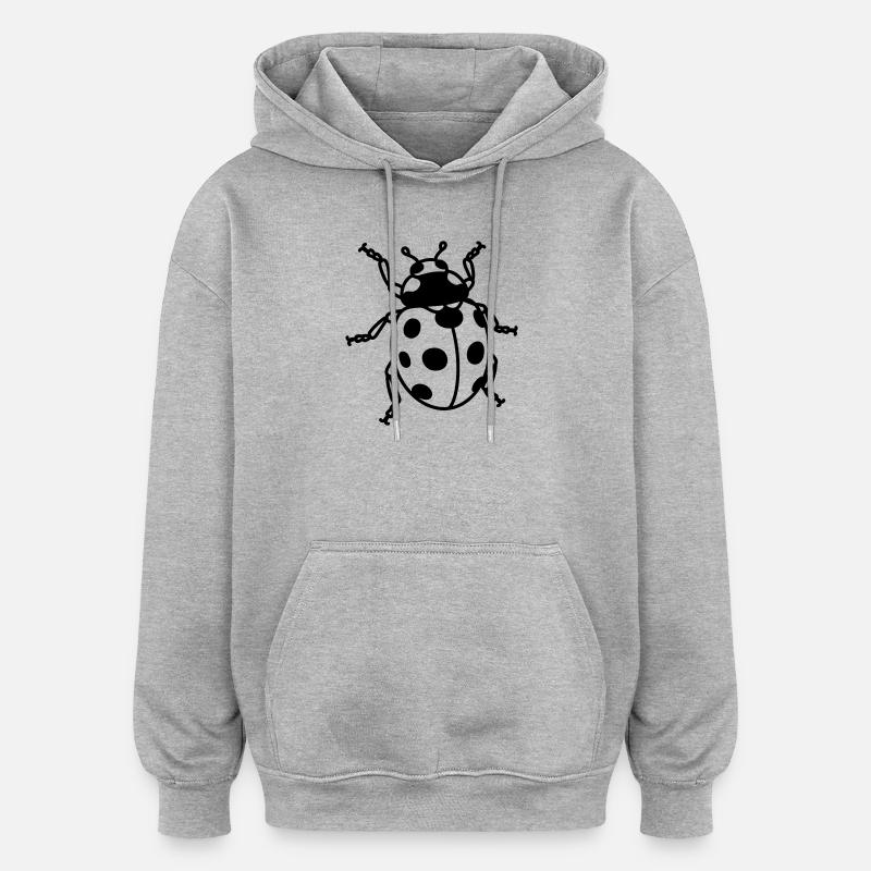 Marienkäfer - Oversized Unisex Hoodie - Grau meliert