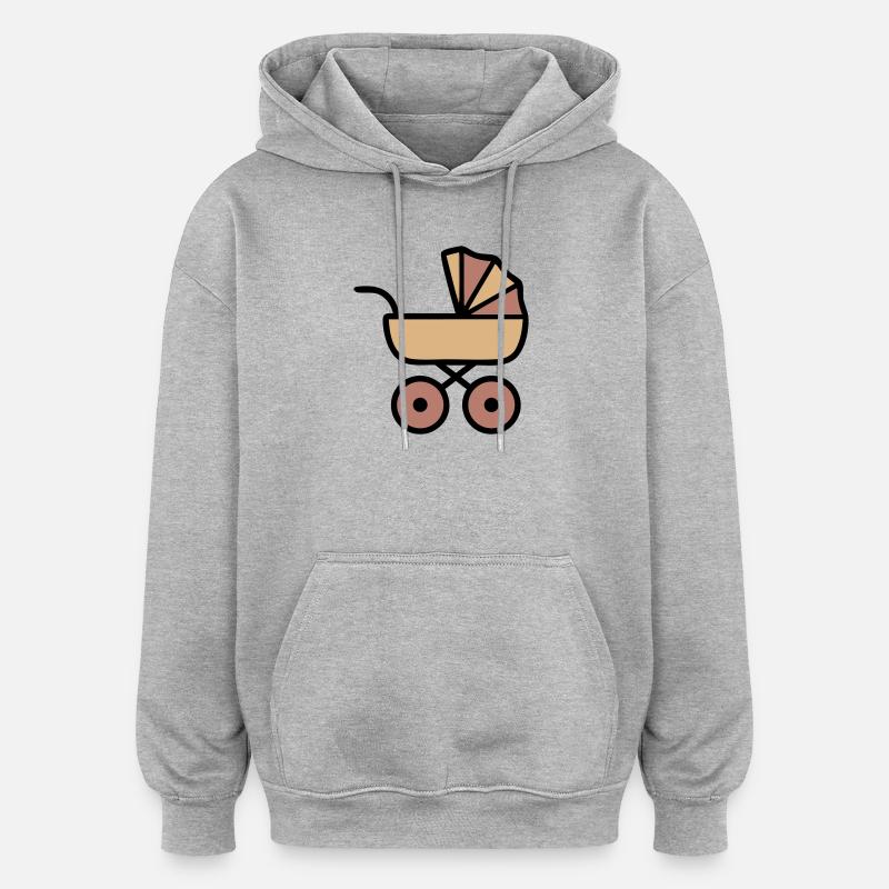 Bébé poussette Bohème, icône - Sweat à capuche oversize unisexe - gris chiné
