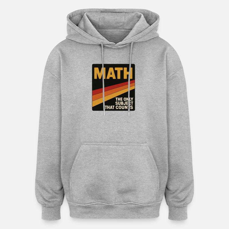 Retro Math Counts Poster - Oversized Unisex Hoodie - heather grey