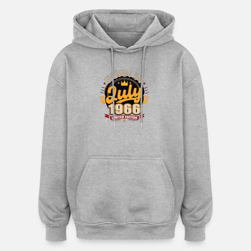 Born_in_July_1966 - Oversized Unisex Hoodie - heather grey