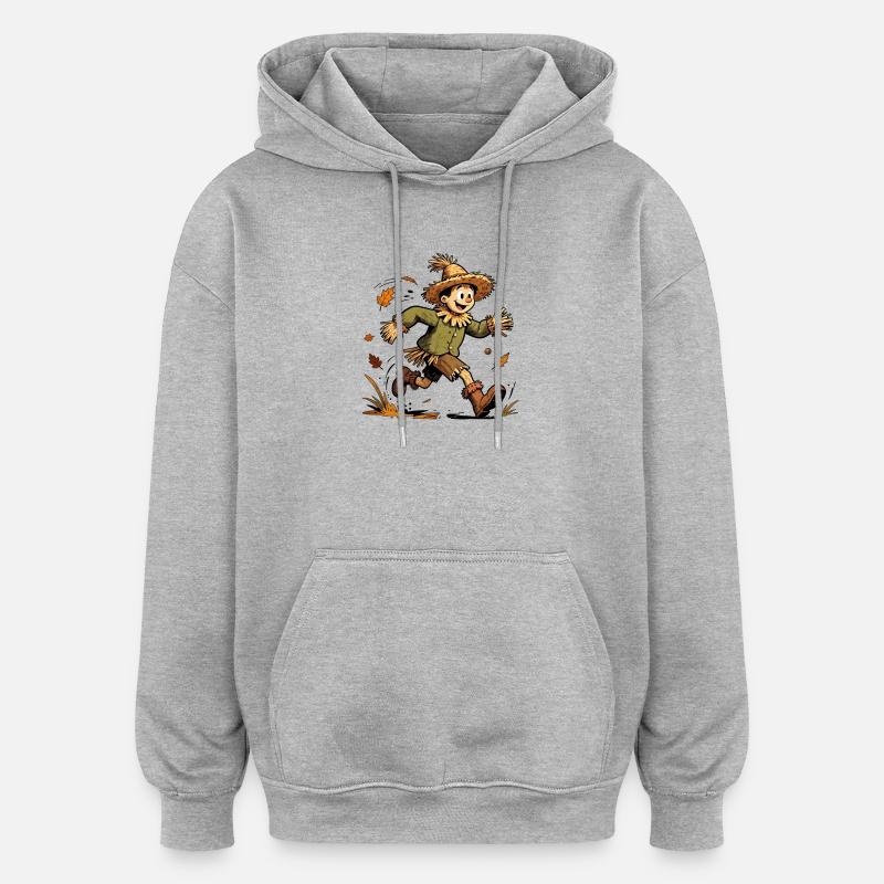 Épouvantail fermier - Sweat à capuche oversize unisexe - gris chiné