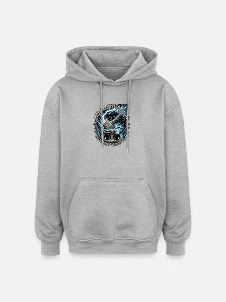 Germanen Thor Hammer Blitz - Oversized Unisex Hoodie - Grau meliert