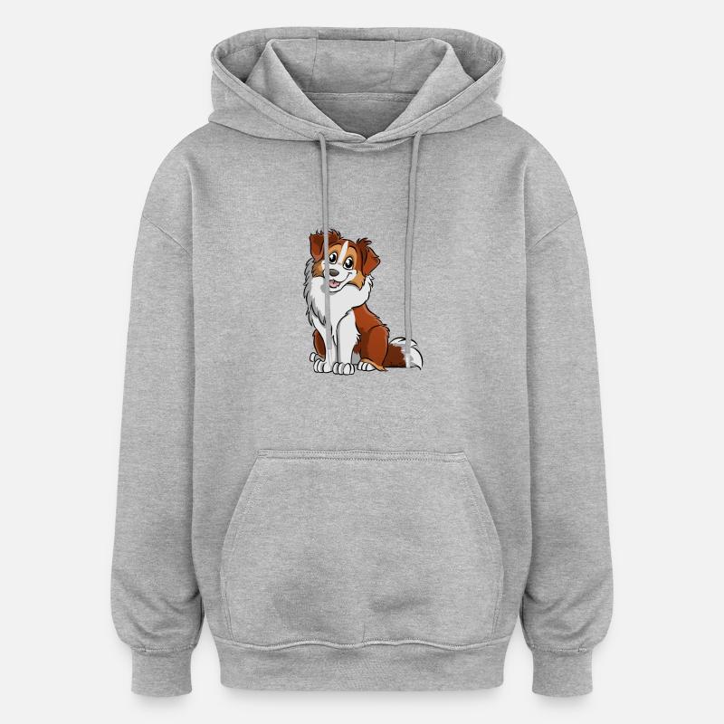 Australian Shepherd Red Habs - Oversized Unisex Hoodie - heather grey
