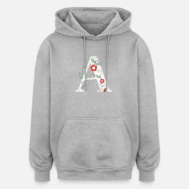 Letter A Monogram Retro - Oversized Unisex Hoodie - heather grey