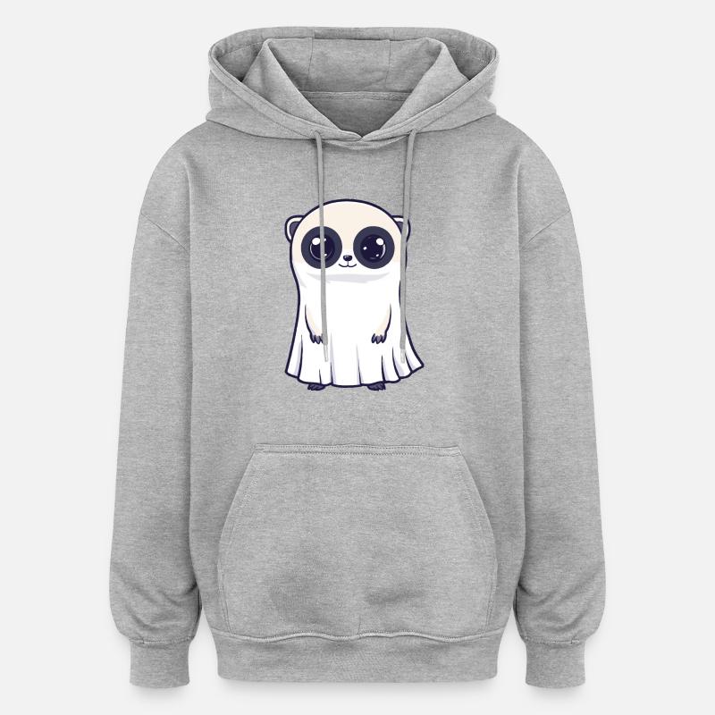 Erdmännchen Halloween Comic Geist - Oversized Unisex Hoodie - Grau meliert