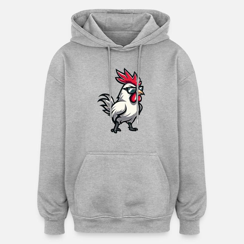 Hahn Comic Cool - Oversized Unisex Hoodie - Grau meliert