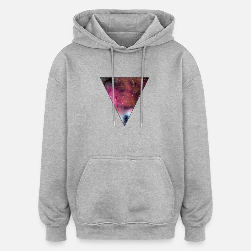 galaxie - Sweat à capuche oversize unisexe - gris chiné