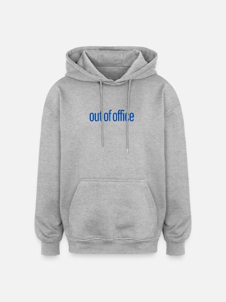 Out of Office Feierabend Tshirt - Oversized Unisex Hoodie - heather grey