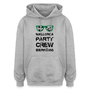 Mallorca Party Crew - Oversized Unisex Hoodie - Grau meliert - Vorne - Noah (186cm)