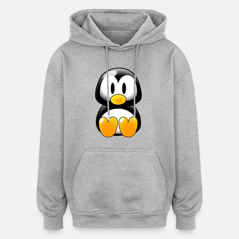 baby119 - Sweat à capuche oversize unisexe - gris chiné