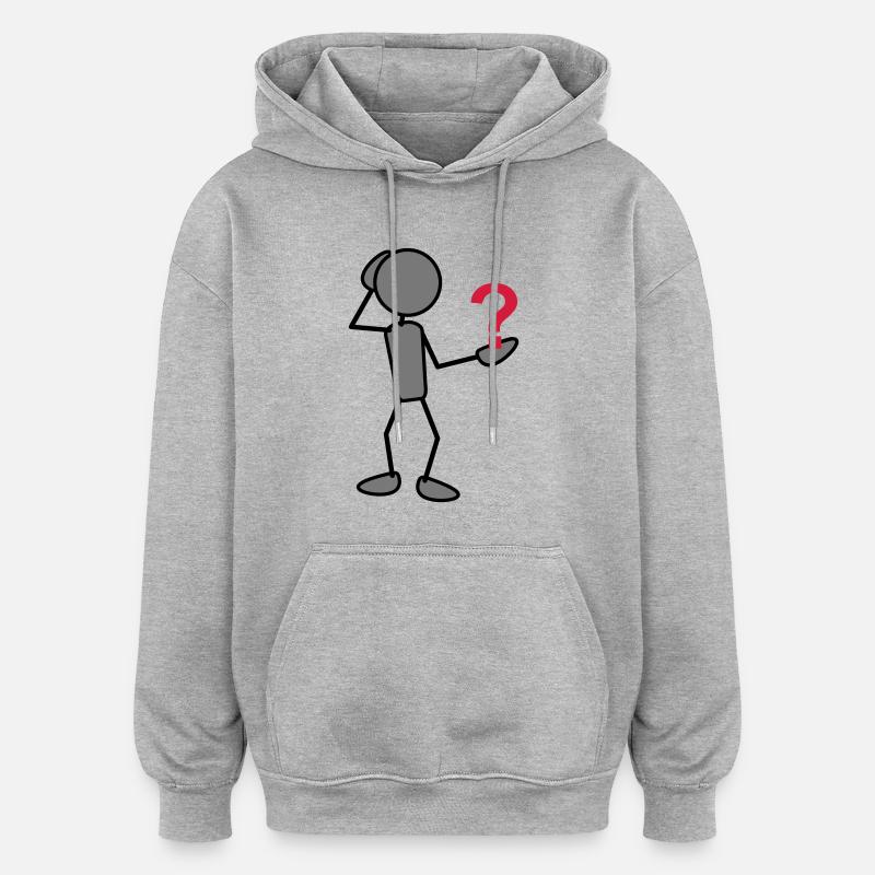 greyman_with_issues_at_hand_3c - Oversized Unisex Hoodie - Grau meliert