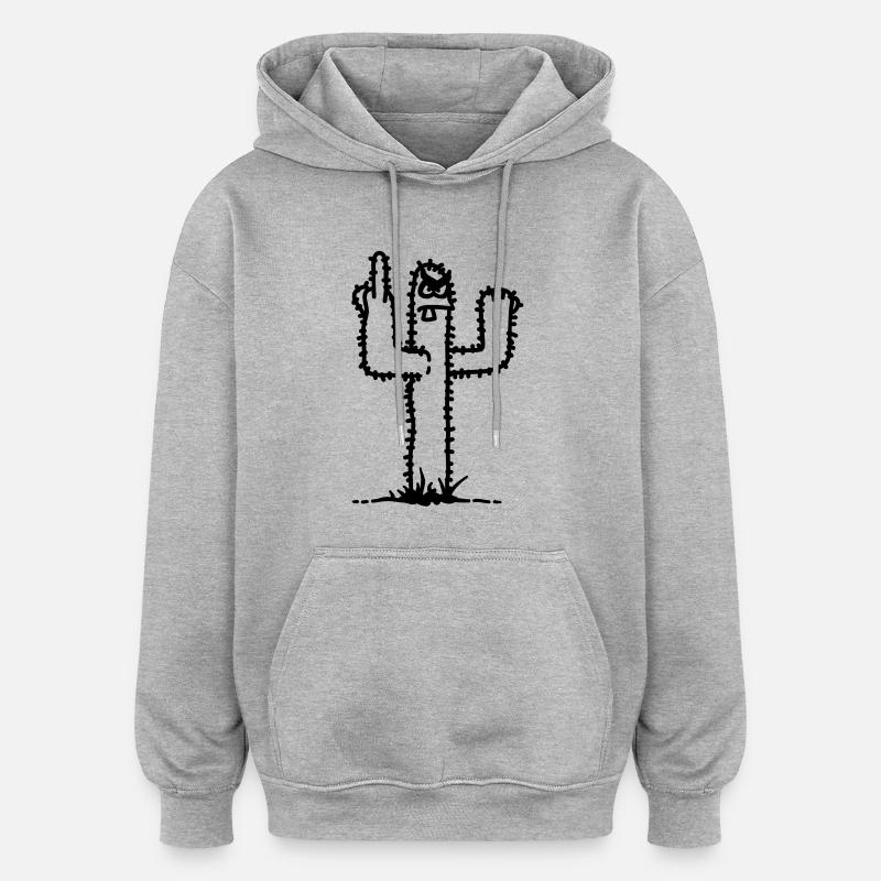 cactus - Sweat à capuche oversize unisexe - gris chiné
