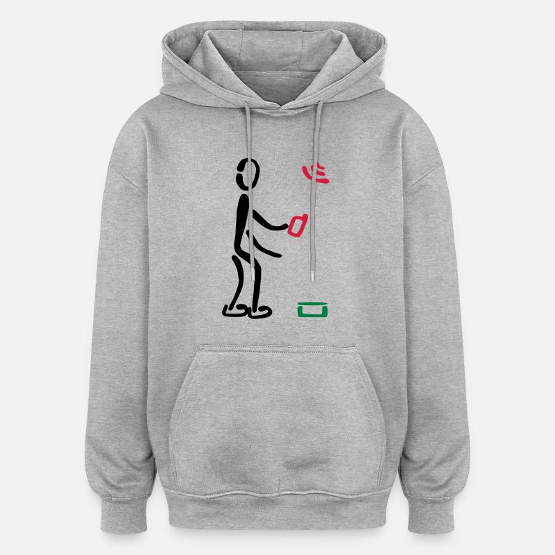 Geocacher Geocaching 3F - Sweat à capuche oversize unisexe - gris chiné