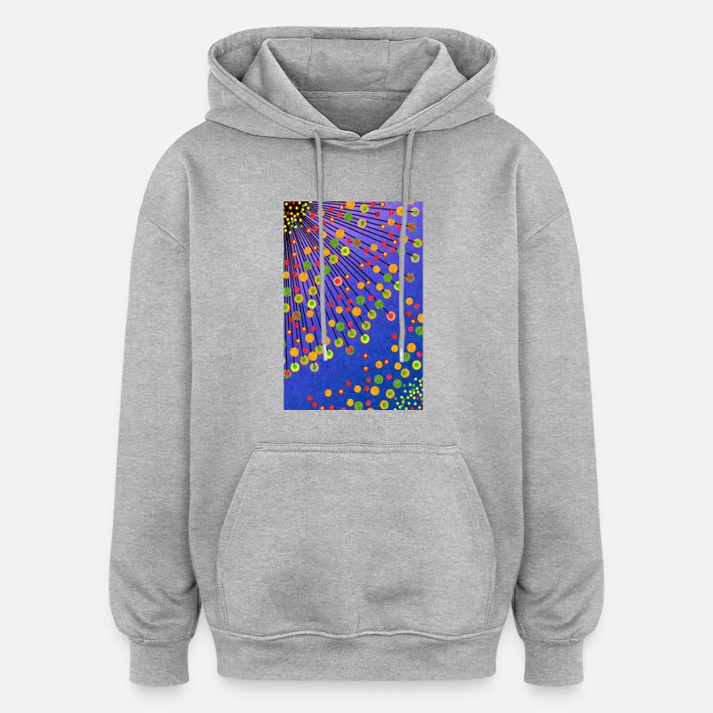 pissenlits - Sweat à capuche oversize unisexe - gris chiné