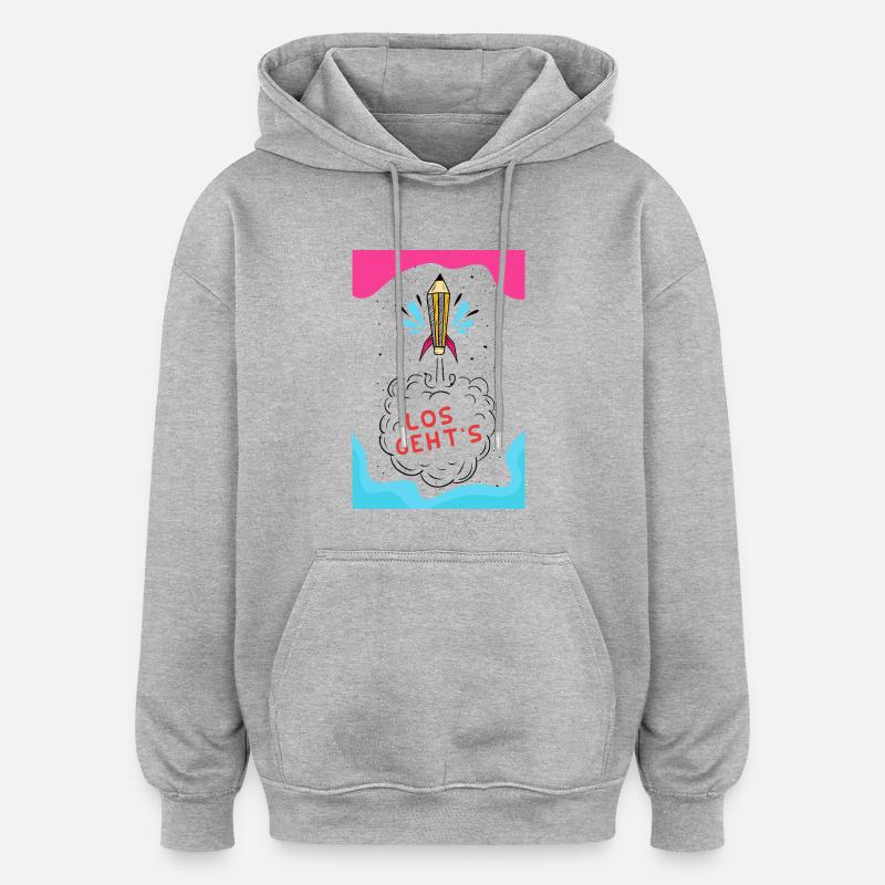 School can come - Oversized Unisex Hoodie - heather grey