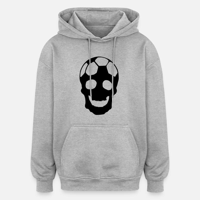 Fussball Totenkopf - Oversized Unisex Hoodie - Grau meliert